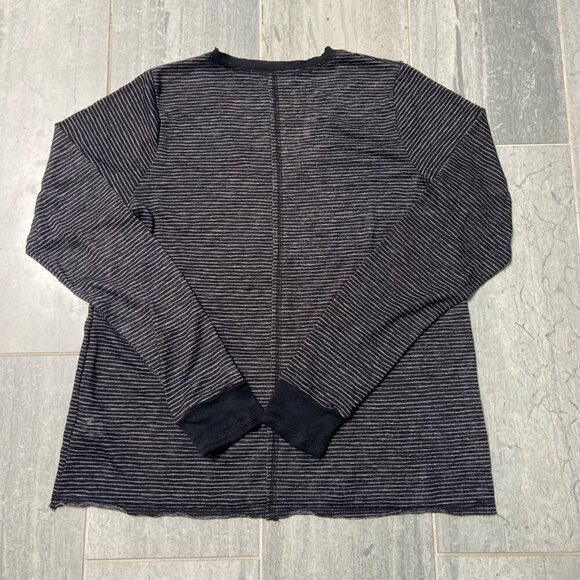 Project Social T Urban Outfitters Striped V Neck Long Sleeve Tee Shirt Black Med - Picture 3 of 7